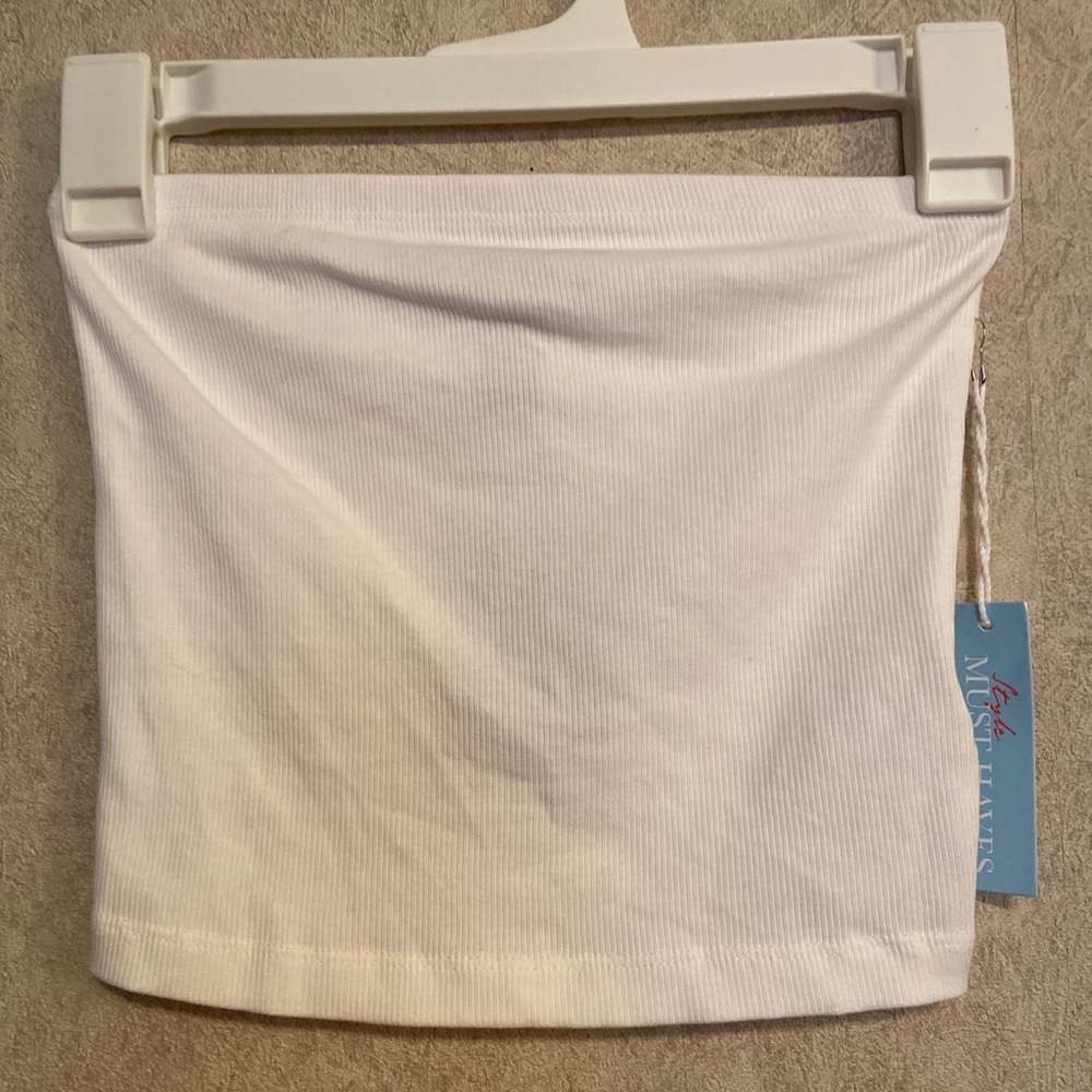 White, cropped tube top